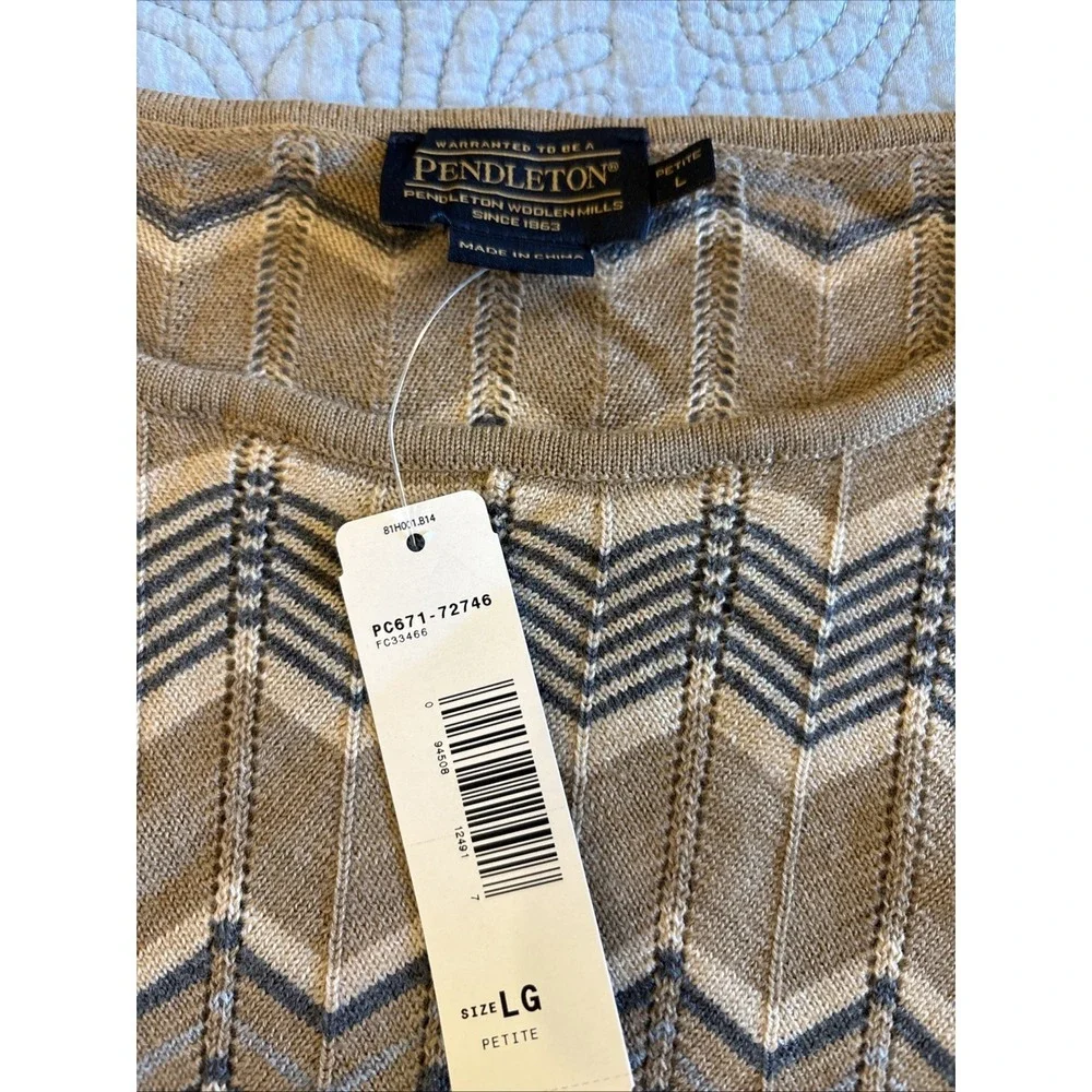 Pendleton Petite Large NWT Merino Wool Sweater Tunic Shirt Top